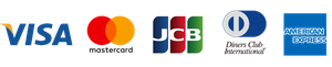 VISA・MasterCard・Diners Club International・American Express・JCB
